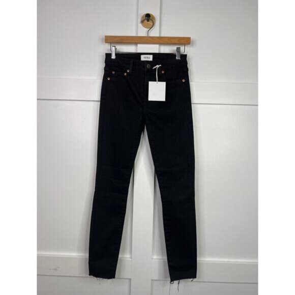 NWT Pistola Audrey Mid-Rise Skinny Denim Jean Jet Black Women's Size: 26 - Picture 2 of 8